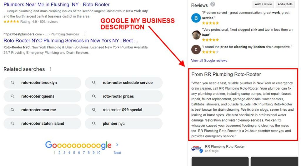 google business profile description