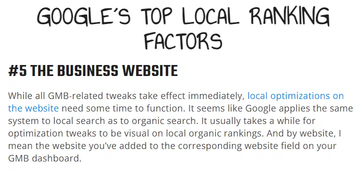 checklist google business profile website
