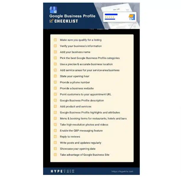 google business profile checklist pdf