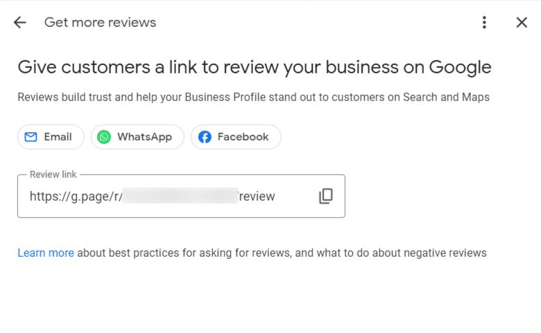 link to review business on google