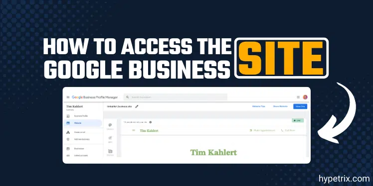 how to access the google business site