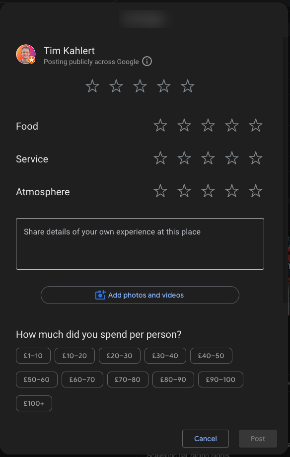 google review popup
